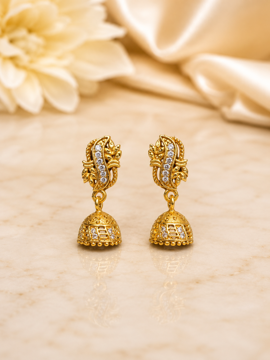 Gold-Plated Designer Jhumka Earrings