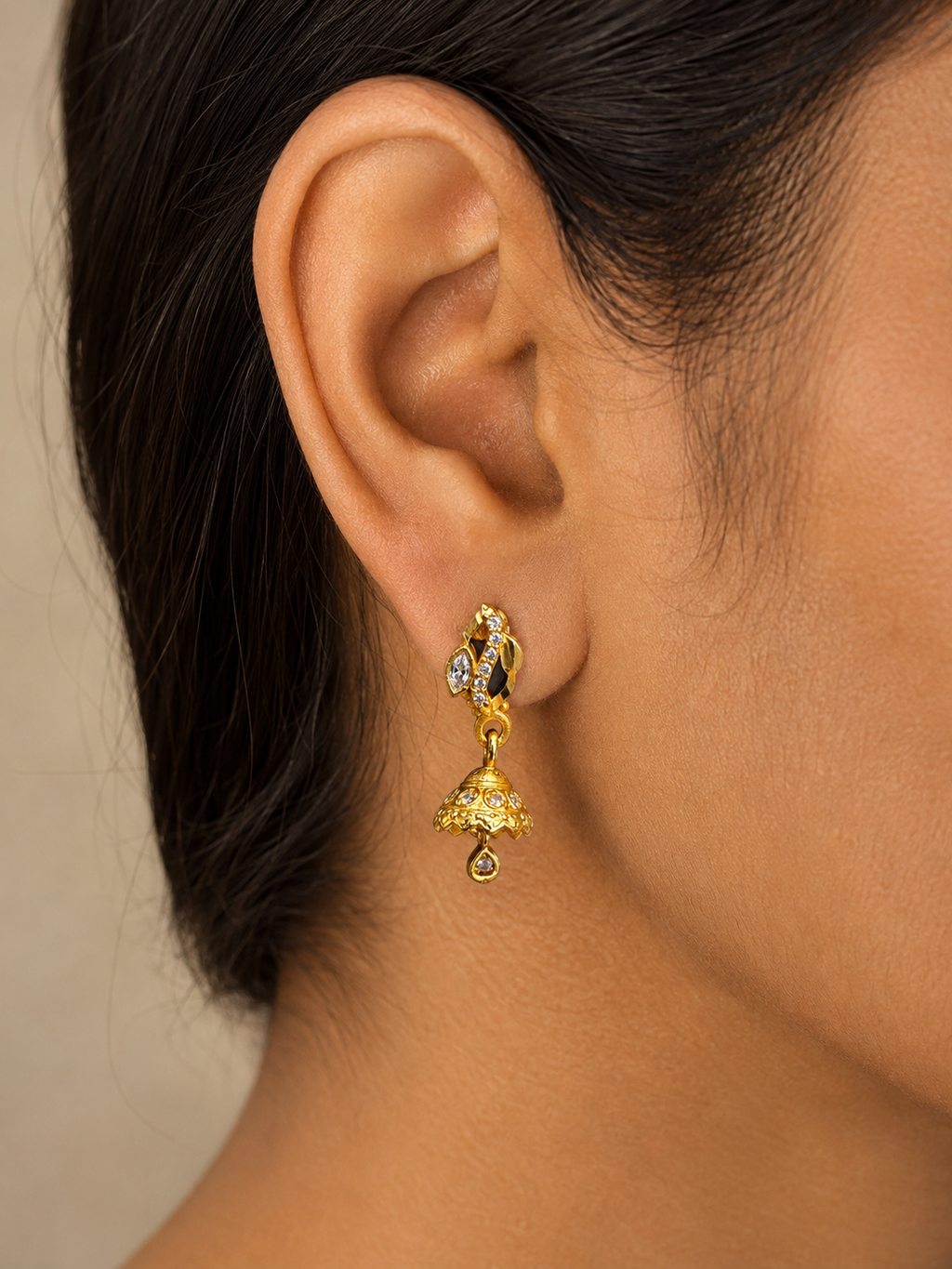 Crystal Vine Gold-Tone Jhumka Earrings